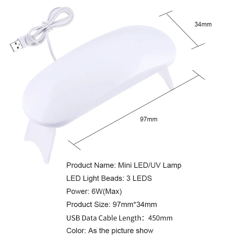 Lámpara UV/LED Portátil Recargable para Uñas