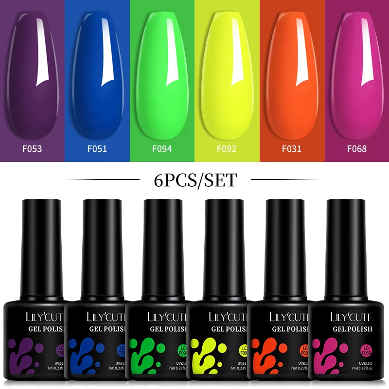 Kit de Esmaltes Gel Rosa LILYCUTE x6