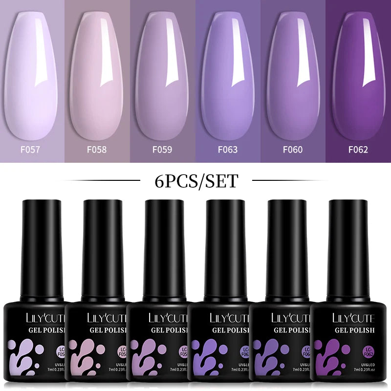 Kit de Esmaltes Gel Rosa LILYCUTE x6
