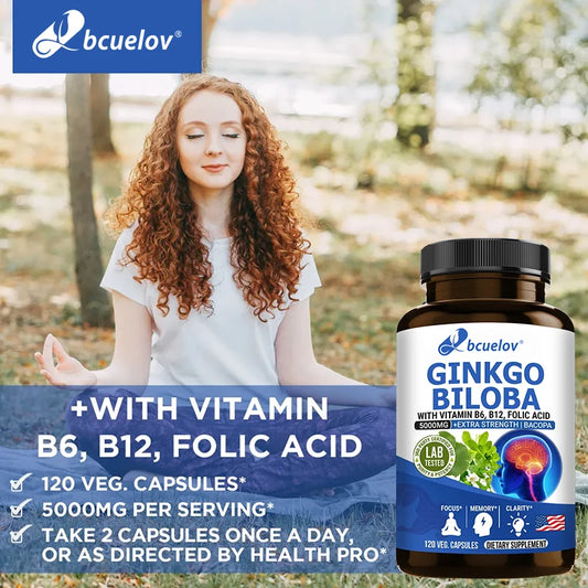 Ginkgo Biloba 5000mg con Vitaminas B6 y B12