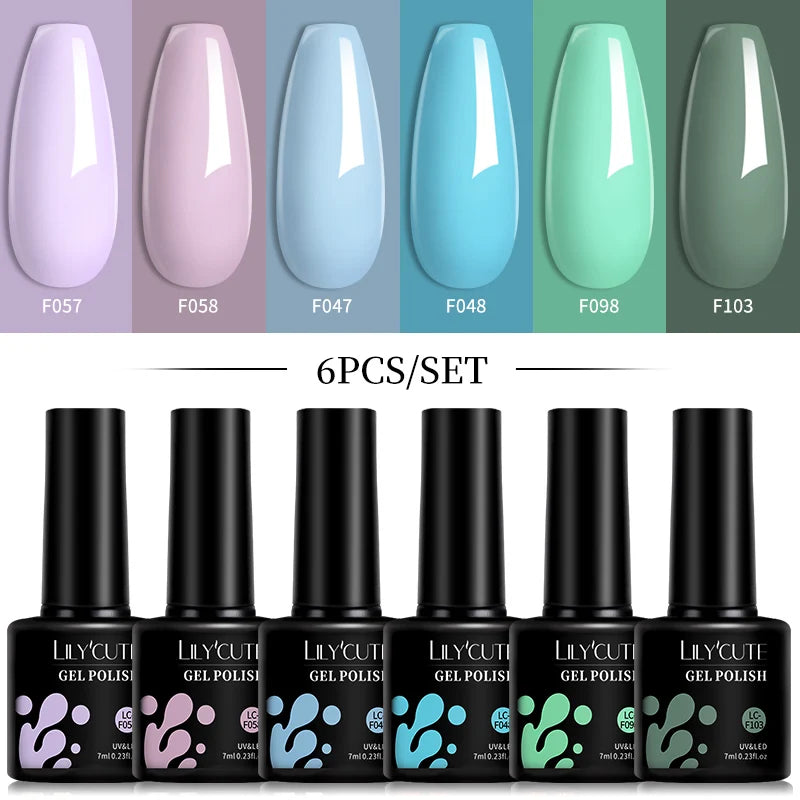 Kit de Esmaltes Gel Rosa LILYCUTE x6