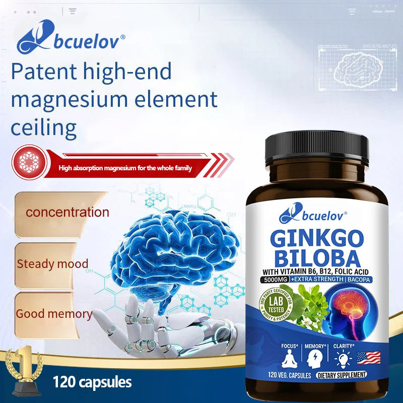 Ginkgo Biloba 5000mg con Vitaminas B6 y B12