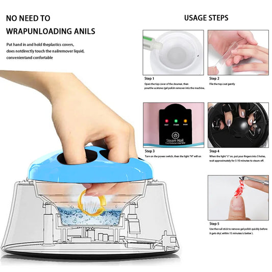 Removedor de Gel a Vapor Eléctrico para Uñas