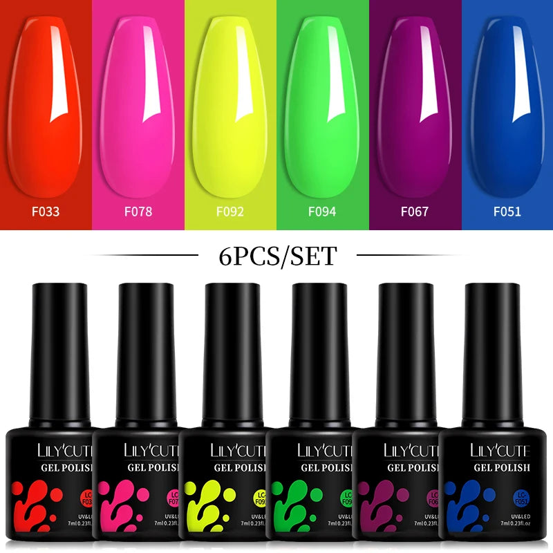 Kit de Esmaltes Gel Rosa LILYCUTE x6