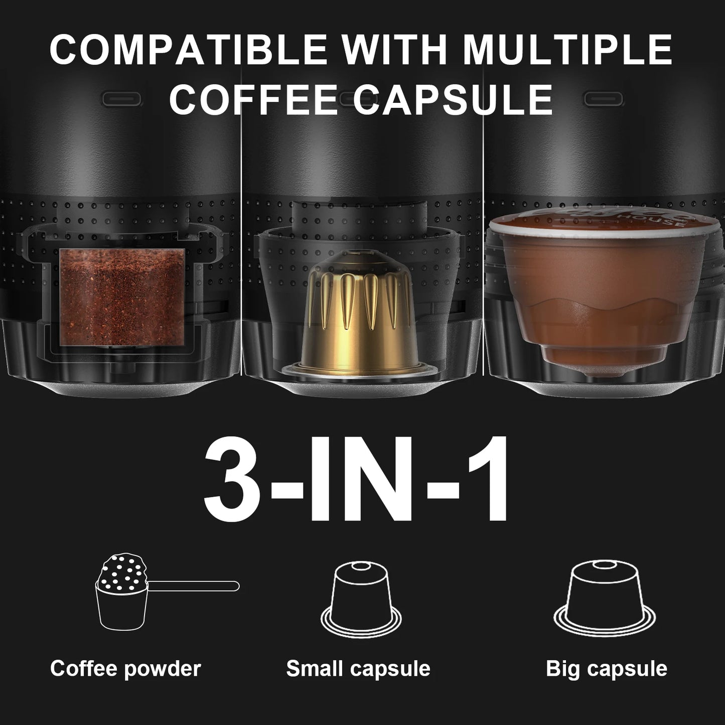 Cafetera Portátil 3 en 1 para Viaje