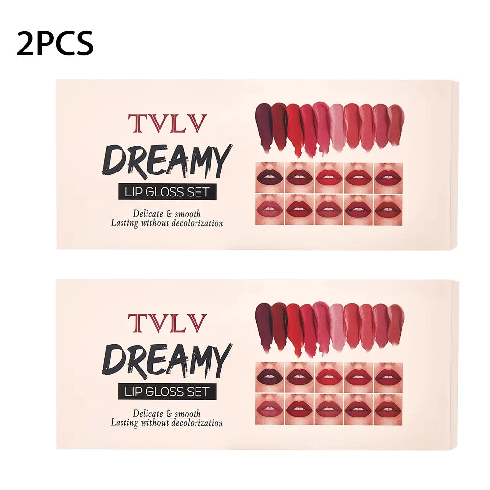 Set de 10 Labiales Velvet Waterproof
