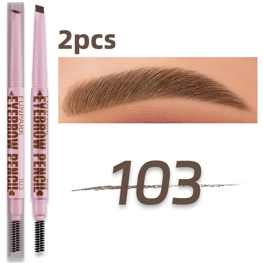 Lápiz de Cejas 2 en 1 Waterproof 5 Colores