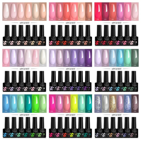 Kit de Esmaltes Gel Rosa LILYCUTE x6