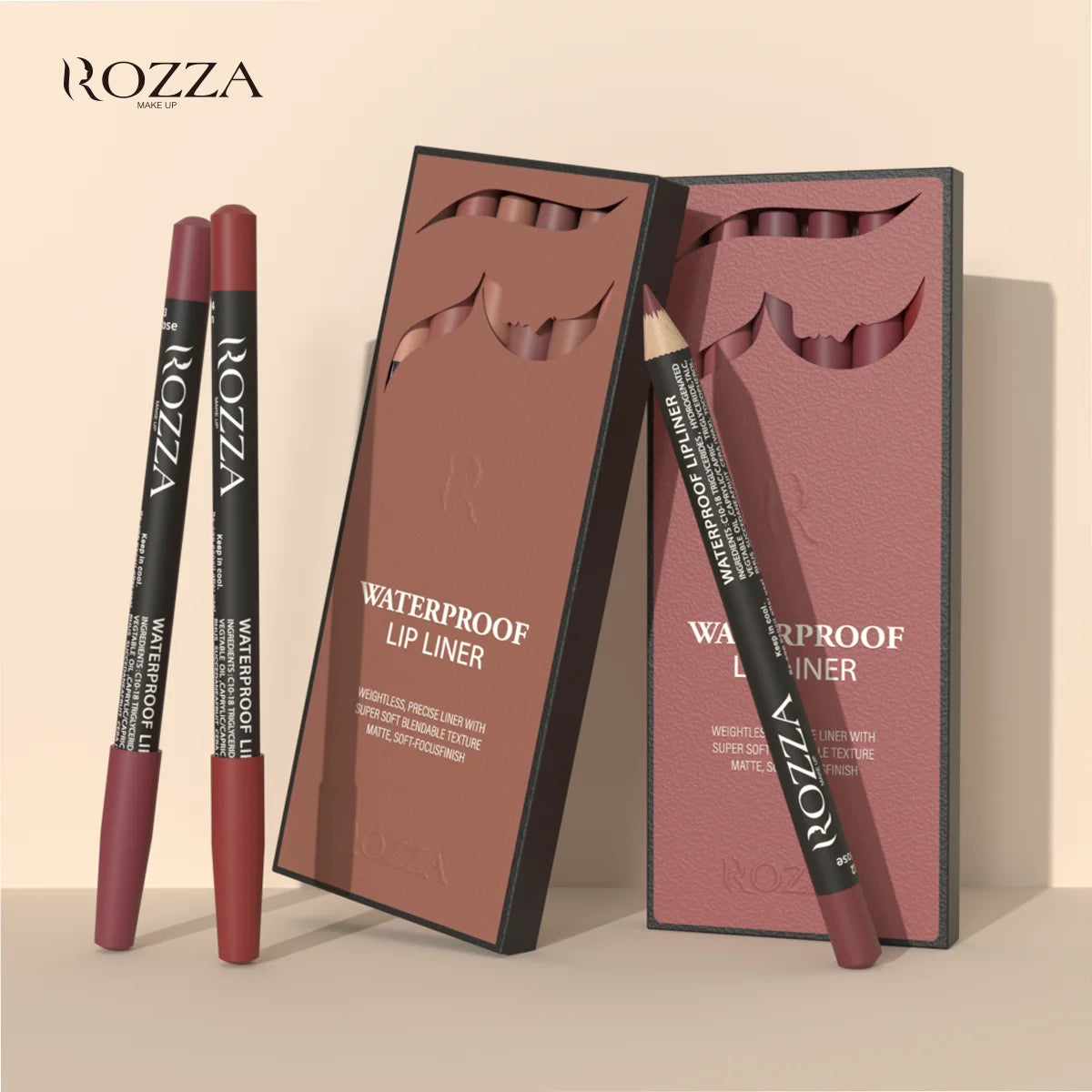 Set de Delineadores de Labios Waterproof Rozza