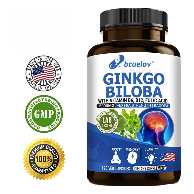 Ginkgo Biloba 5000mg con Vitaminas B6 y B12