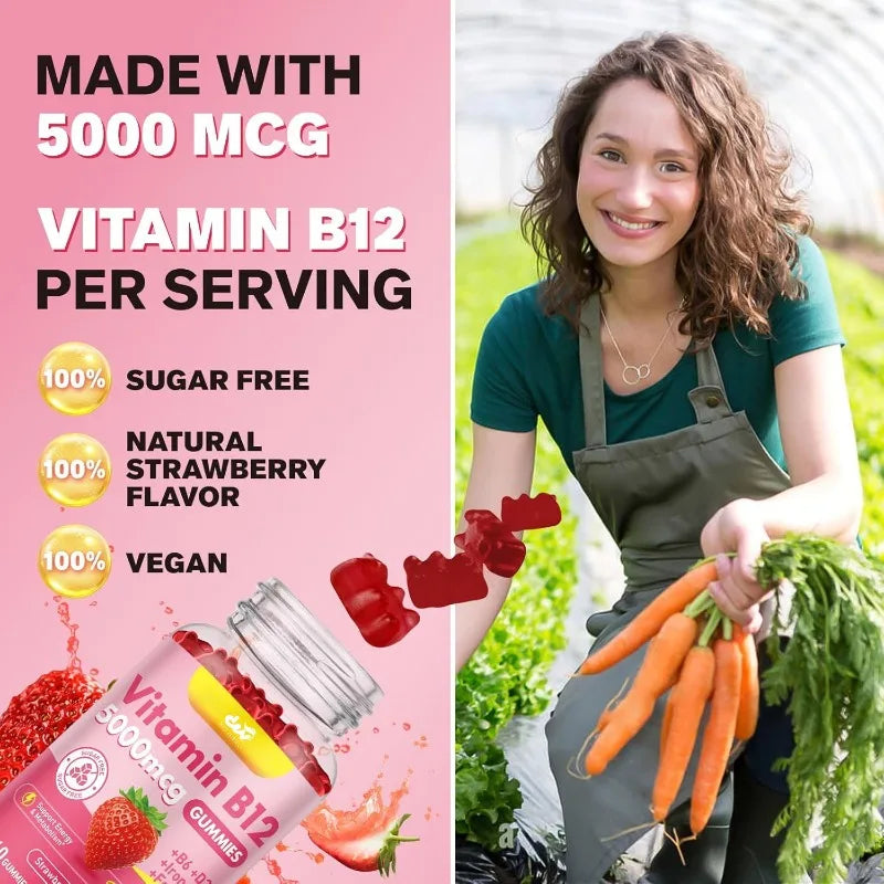 Gomitas de Vitamina B12 con B6, D3 y Ácido Fólico