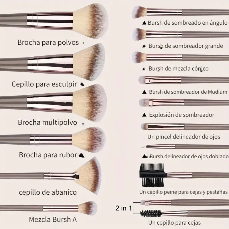 Set de Brochas Profesionales de Maquillaje
