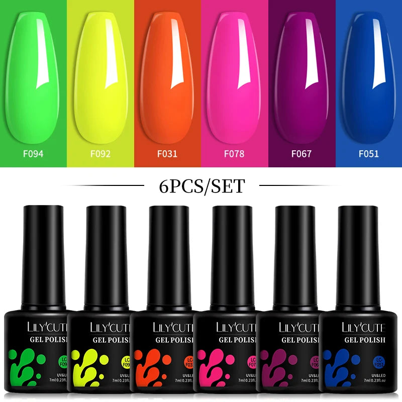 Kit de Esmaltes Gel Rosa LILYCUTE x6