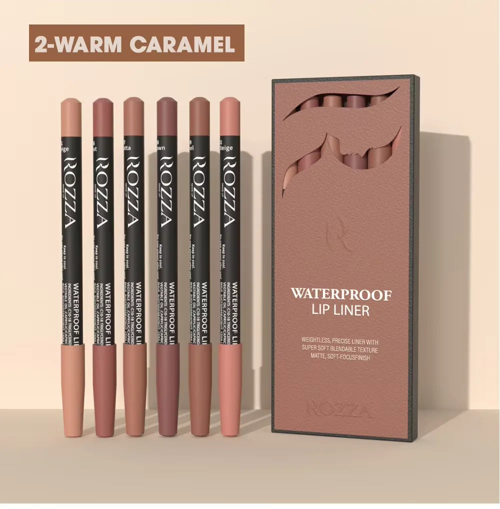 Set de Delineadores de Labios Waterproof Rozza